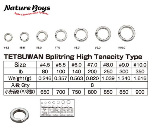 画像1: ネイチャーボーイズ　鉄腕SUSスプリットリングH type/TETSUWAN SUS スプリットリングHタイプ　＃4.5〜＃10 (1)