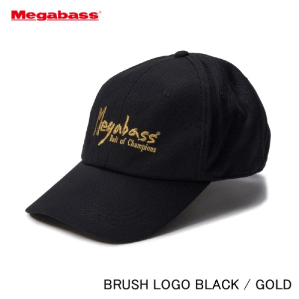 画像1: メガバス　フィールドキャップ　BRUSH LOGO BLACK / GOLD (1)